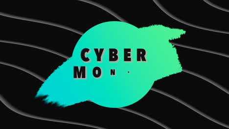 Cyber-Monday-Text-Mit-Wellenmuster-Auf-Schwarzem-Farbverlauf