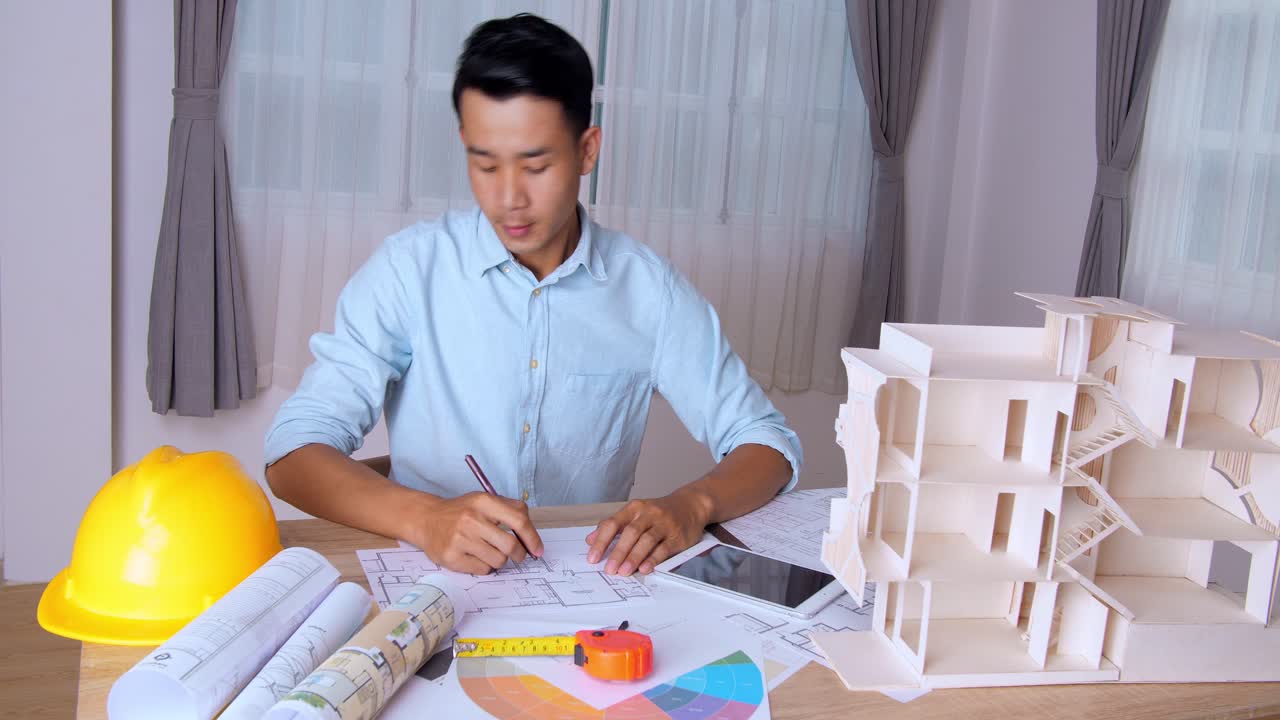 Young Architect Man Unhappy Man With An Architectural Project