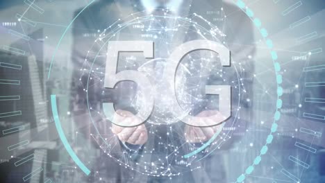 5g-Mostrado-En-Un-Círculo-Con-Un-Hombre-De-Negocios-Al-Fondo