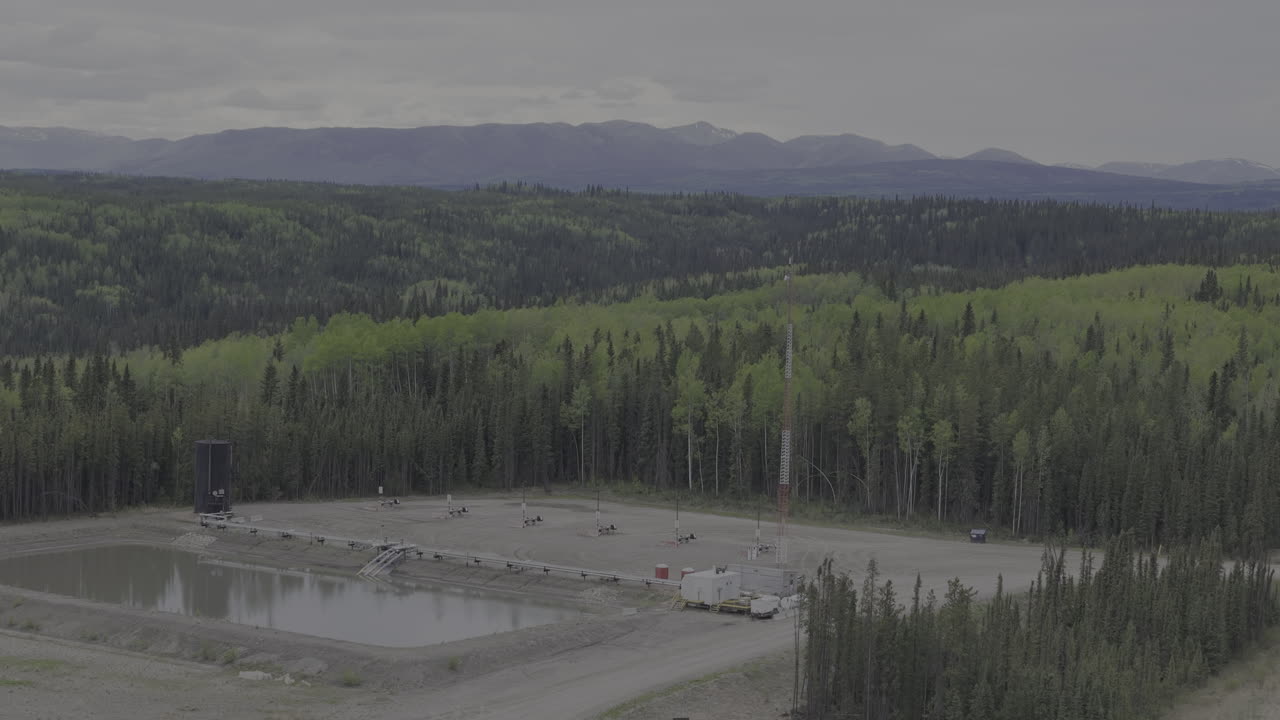 An industrial site nestled within the vast Yukon wilderness.