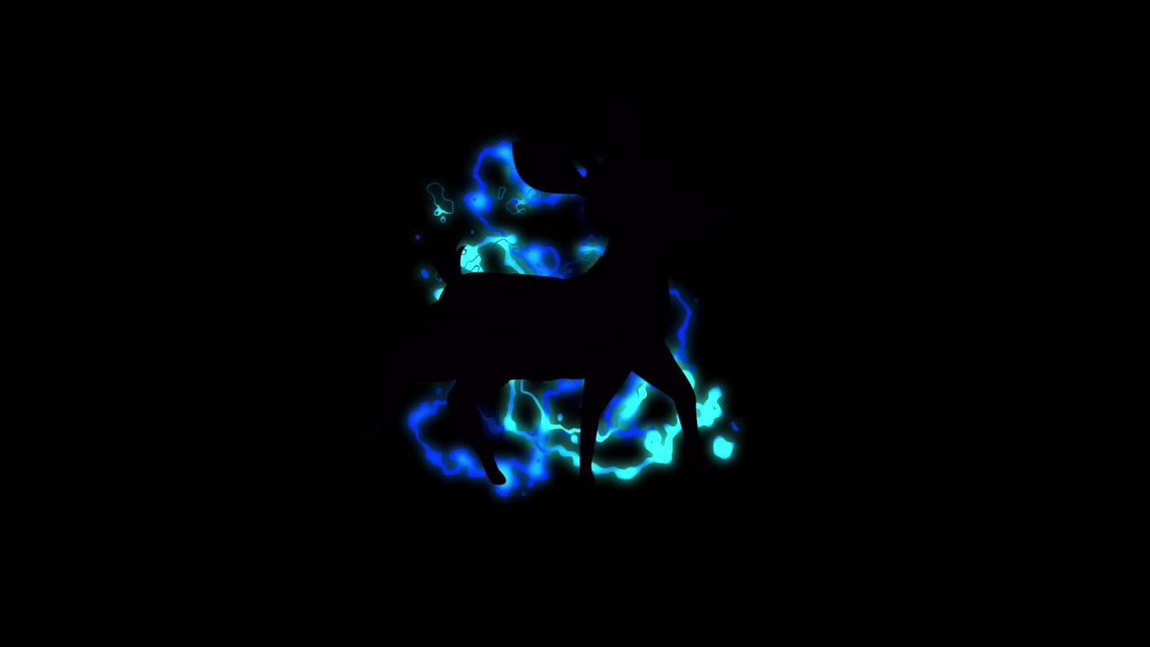 Animazione di forme in movimento su sfondo nero.