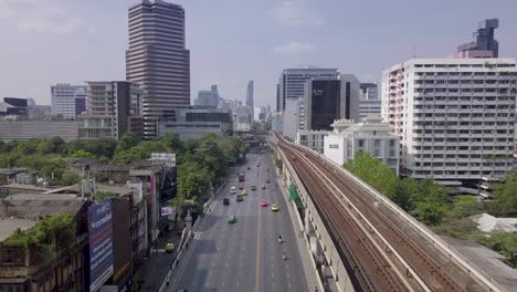 bangkok, ratchathewi, aerial tour by drone 4k