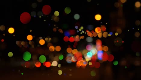 cityscape surrounded by colorful bokeh effect