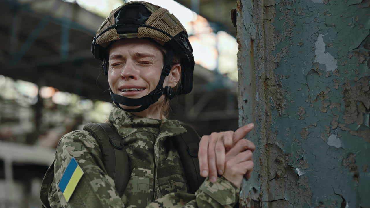 Ukrainian Soldier Crying