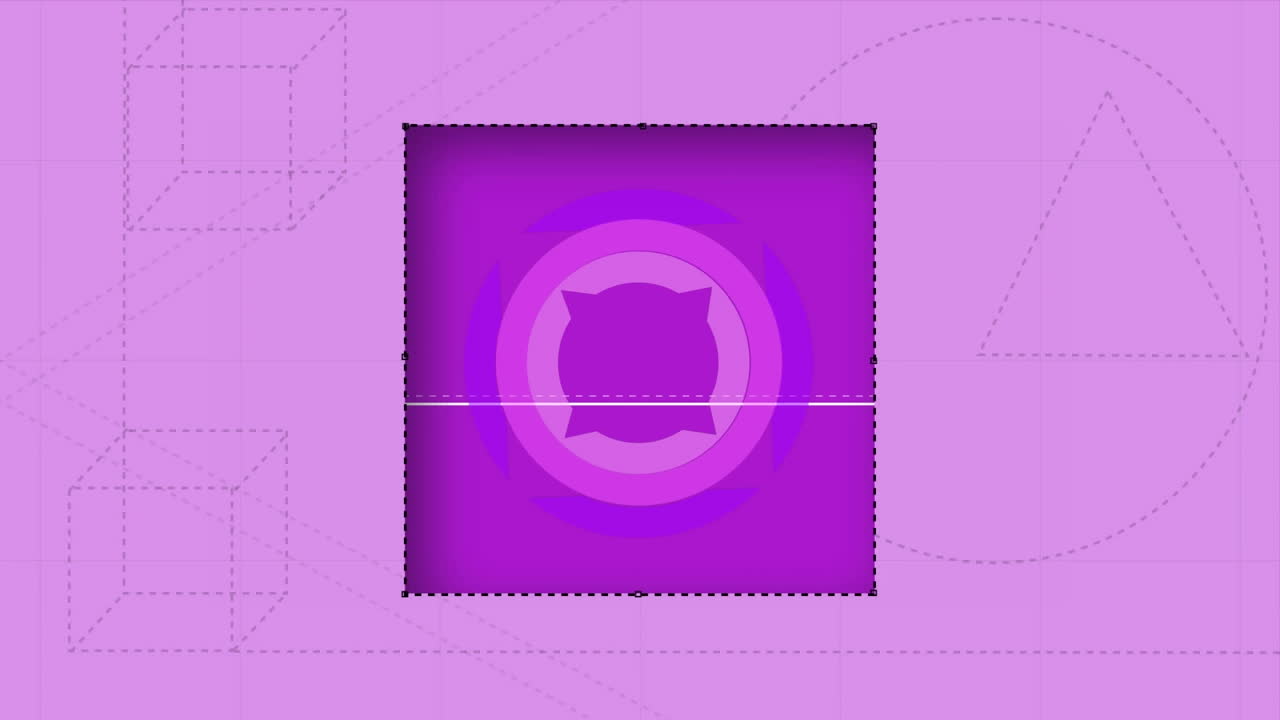 Digital animation of graphic moving on purple background