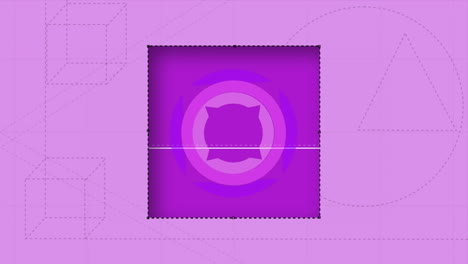 animación digital de gráfico en movimiento sobre fondo púrpura