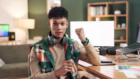 a man on a video call in his office