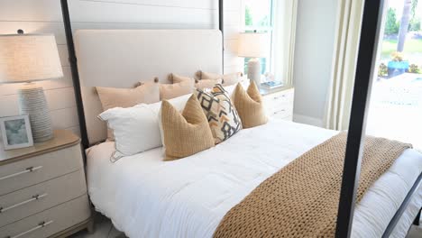 gorgeous new bedroom furniture set in spacious bedroom setting with large window
