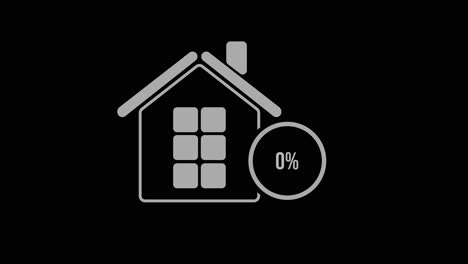 animated infographic showing percentage increase in house icons on a black background with smooth transitions