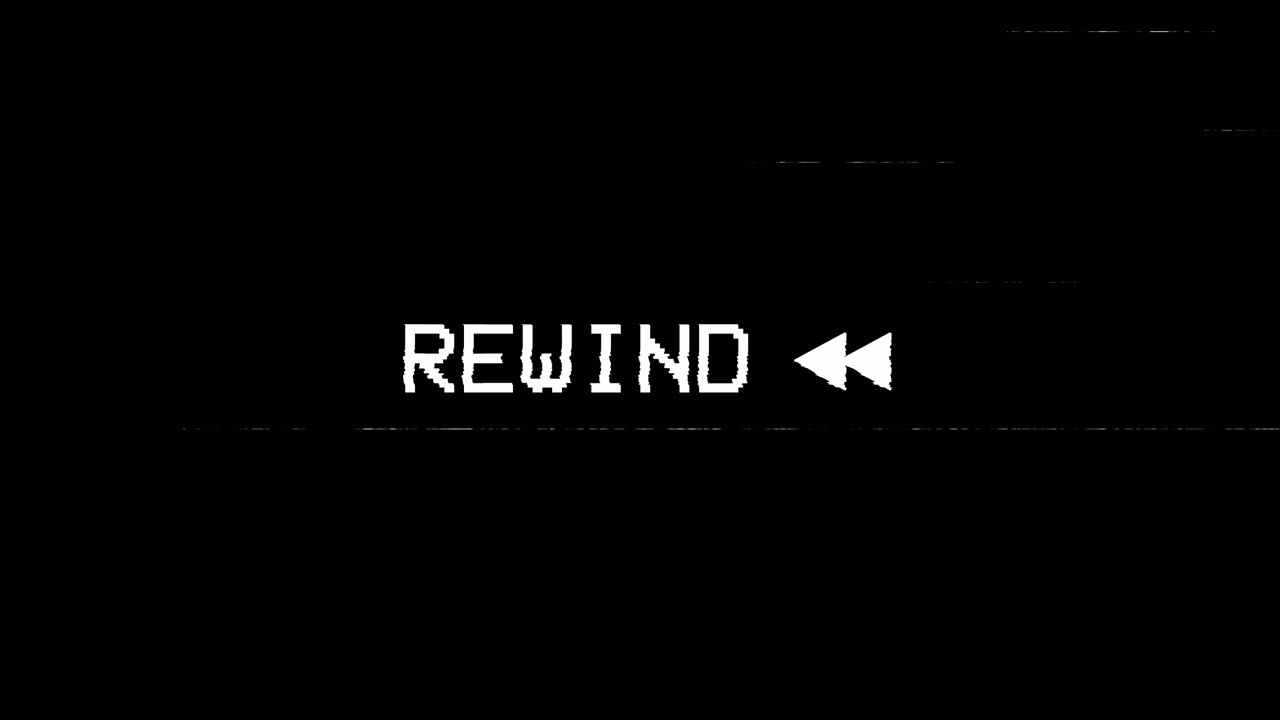Teks Mundur Retro dengan Efek Glitch dan Statis