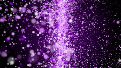 Magische-Violette-Galaxie-Weltraummeditation,-Leuchtende-Partikel-Fließen-Mit-Bokehs-Und-Lichtern,-Nahtlose-Schleife,-4K-Animation