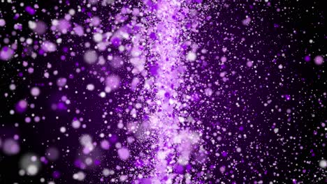 las partículas brillantes de la meditación espacial de la galaxia púrpura mágica fluyen con bokehs y luces seamles loop animación 4k