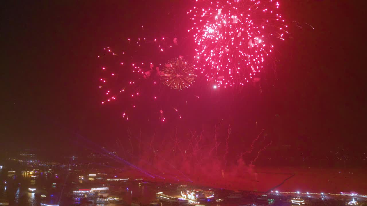 Aerial View of Dev Deepawali Varanasi Fire Cracker