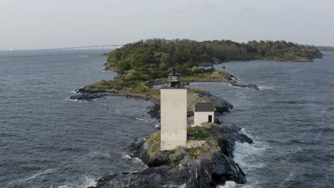 Rhode-Island-Leuchtturmantenne-Auf-Der-Holländischen-Insel