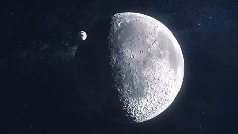 Raumschiff,-Das-An-Der-Kamera-Vorbeifliegt-Und-Sich-Dem-Mond-Nähert