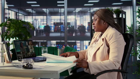 businesswoman in video conference