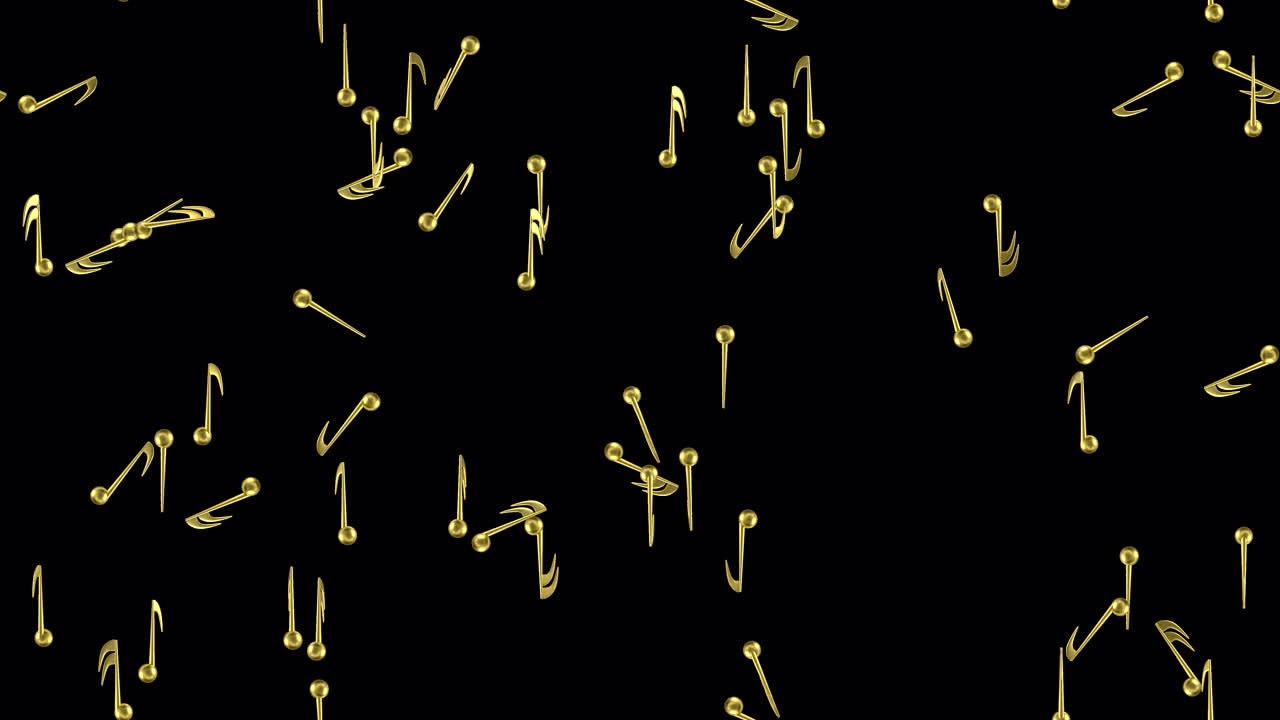 el teclado del bucle de la nota musical girando solo con alfa