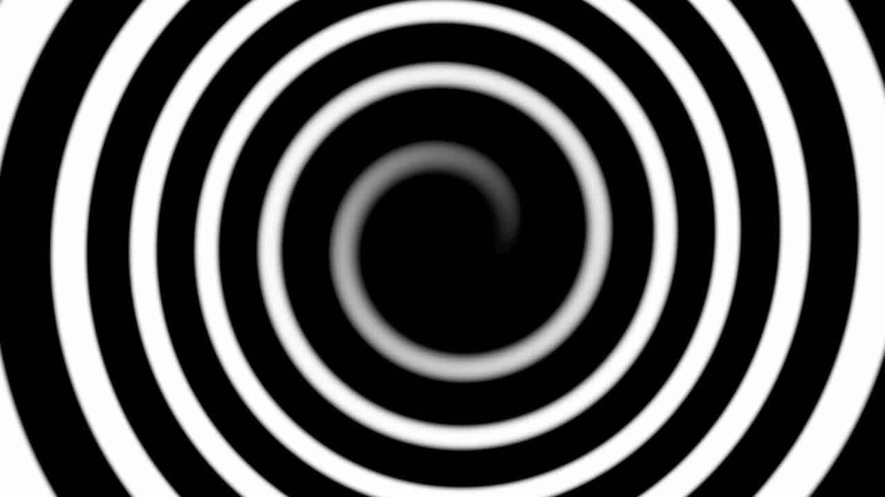 Hypnotic wavy white Swirl on a dark background loop animation 4K, Ultra HD resolution stock video