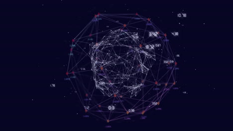 Animation-Des-Globus-Und-Verbindungen-Zur-Datenverarbeitung-Auf-Schwarzem-Hintergrund