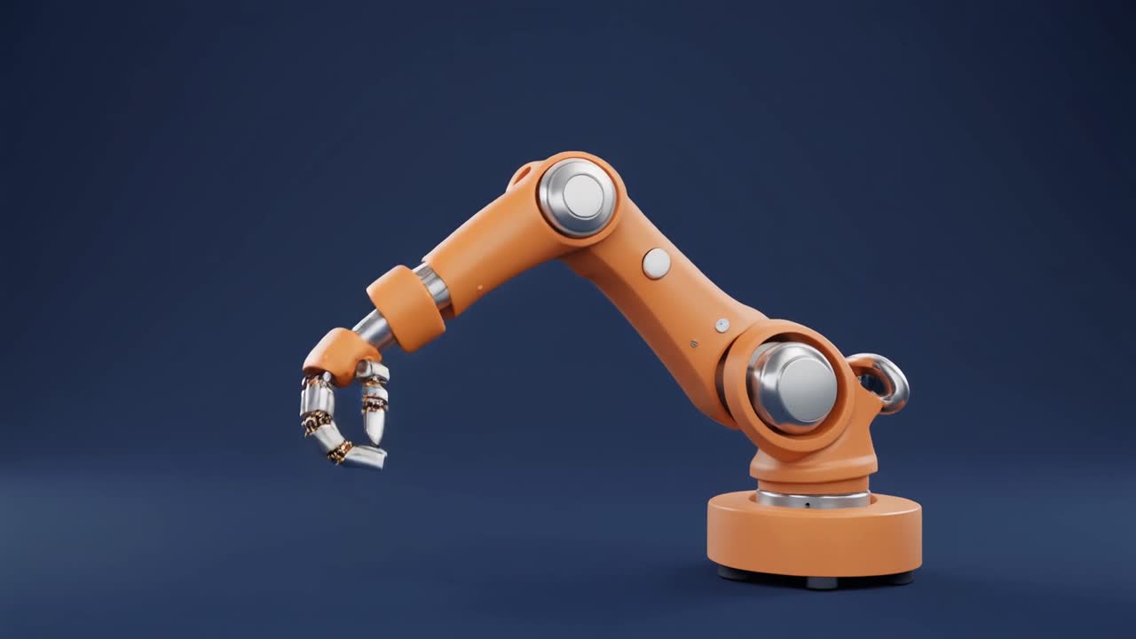 Industriel robotarmhånd åbner og lukker