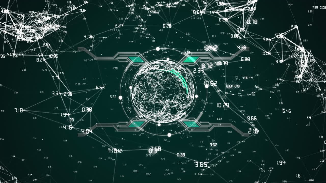 연결 및 데이터 처리의 네트워크를 통해 지구의 애니메이션