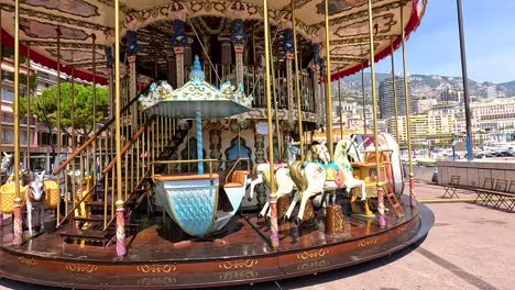 carousel spinning near monte carlo harbor