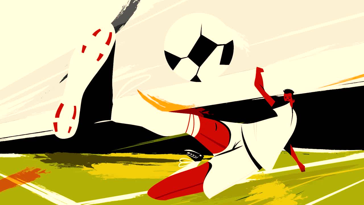 축구 선수 는 행동 을 하고 있다