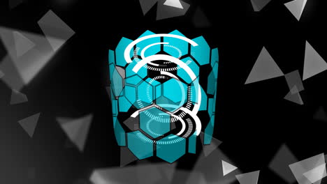 animación del procesamiento de datos digitales a través de una red de conexiones