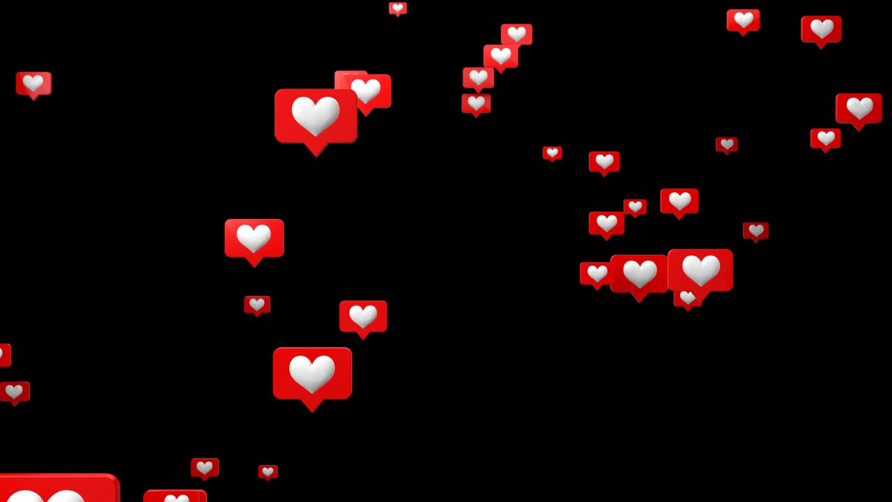 Social media icons as Like. On black background.