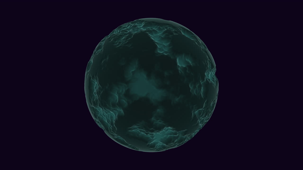 A blue, luminescent orb with a textured surface is showcased, contrasting the smooth, rounded edges set against a dark background