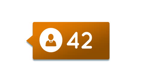 caja de chat naranja con el número de seguidores 4k