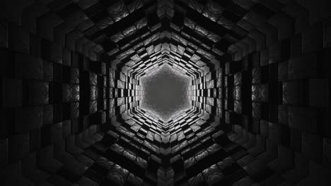dark tunnel kaleidoscope with radiant light. looped animation