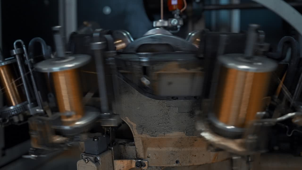 máquina de coser industrial en acción