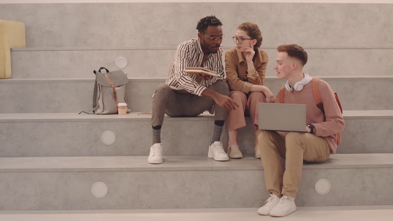 Multiethnic University Students Studying Together