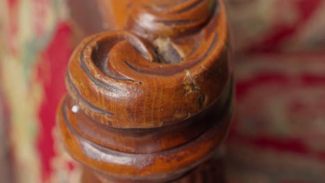 antique furniture with detailed wood carving. close-up shot