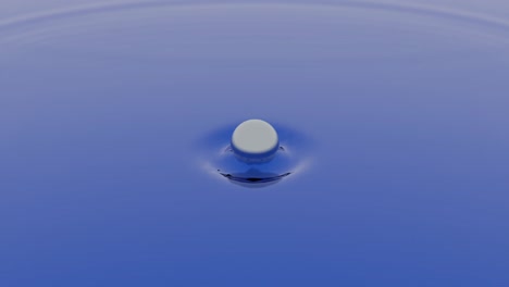 animación de gradiente colorido de una esfera que cae y vuela por encima de la superficie del agua. diseño. bola brillante que salta y deja olas.