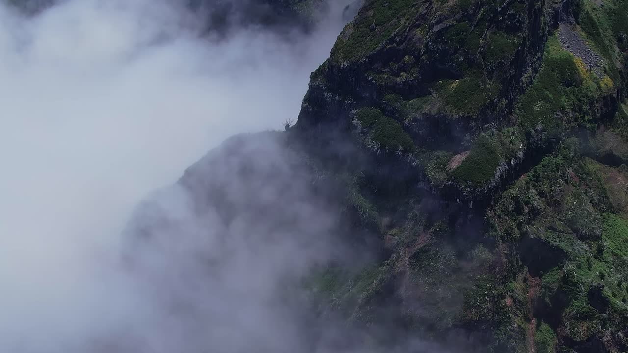 Stunning aerial view of the lush mountains in Madeira, Portugal