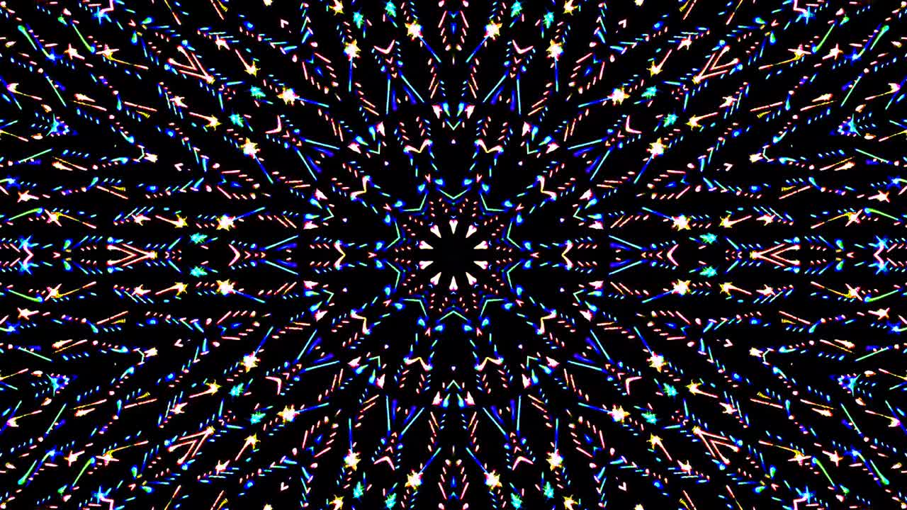 hermoso caleidoscopio abstracto que brilla, una luz radiante que regula los movimientos sutiles