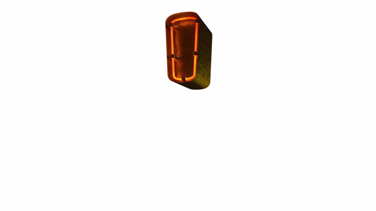 Glowing 3D Exclamation Mark Blinking on White Background