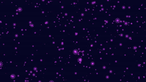 fly red snowflakes in dark blue sky
