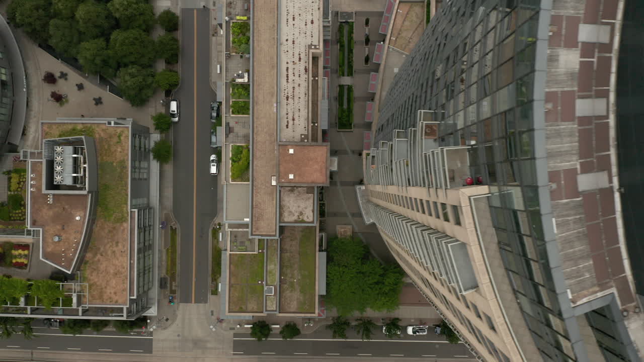 top down view of south waterfront buildings in portland oregon