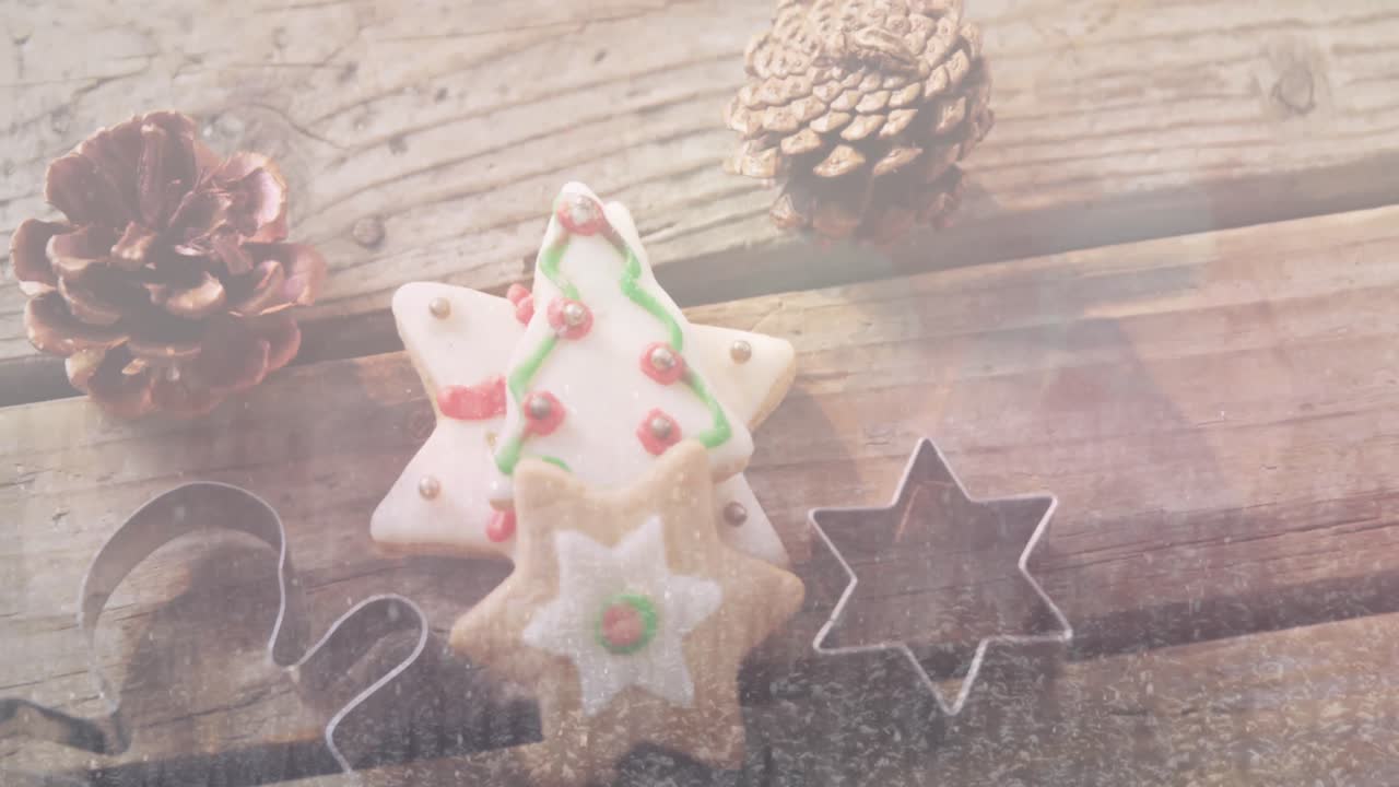 크리스마스 장식 위에 겨울 풍경의 애니메이션