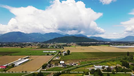 Canada-British-Columbia-Chilliwack-BC-Aerial-Drone,-mountain,-river,-trees,-nature