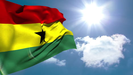 la bandera nacional de ghana agitando