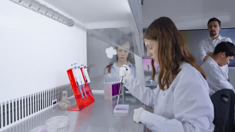 científicos en un laboratorio que lleva a cabo investigaciones