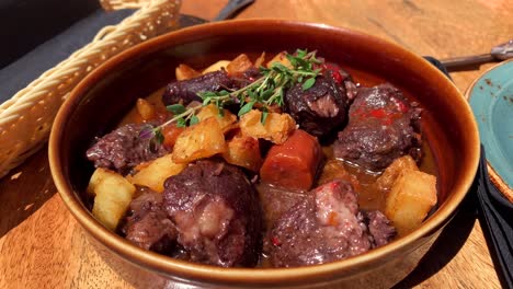 spanish-dish-in-a-restaurant-in-spain,-beef-cheek-casserole-slow-cooked-delicious-dish