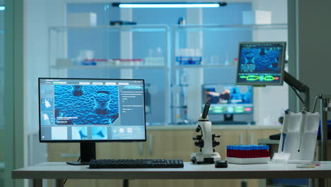 laboratorio de química con nadie en él modernamente equipado