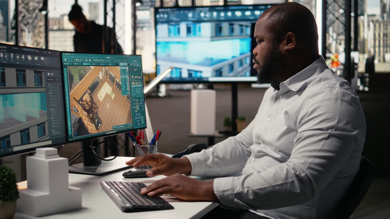 Real estate professional using technology to manage construction projects