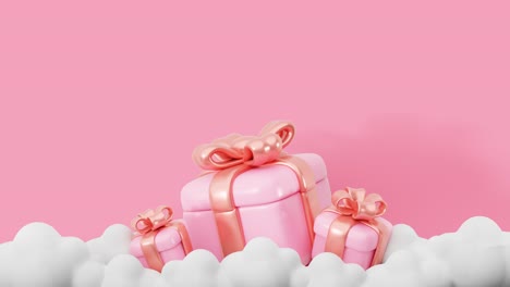 scatola regalo rosa con fiori e champagne