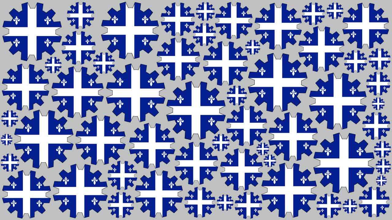 bandera de quebec engranajes girando el fondo
